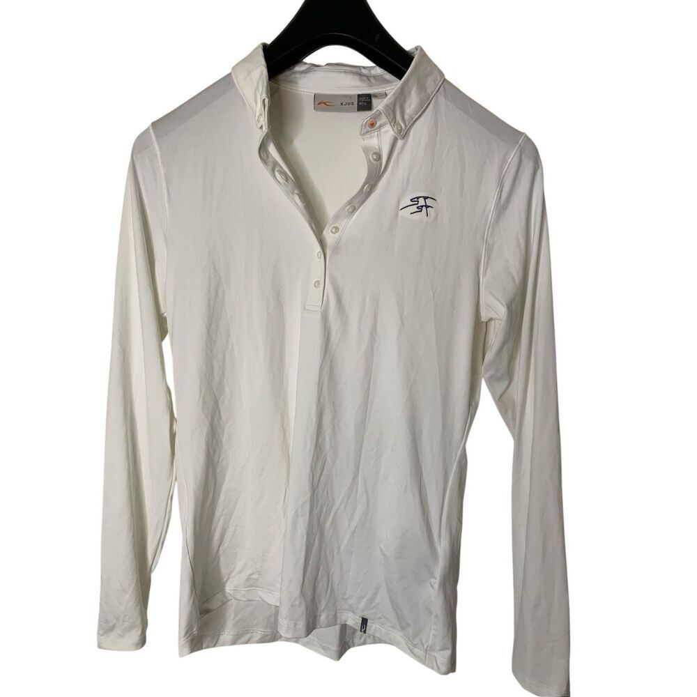 KJUS Scotscraig polo 50 UPF+ white women's size large 40